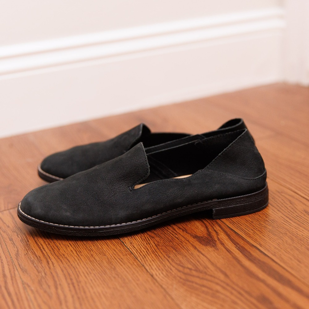 Sperry Top-Sider Seaport Venetian Black Nubuck Leather Loafers Flats